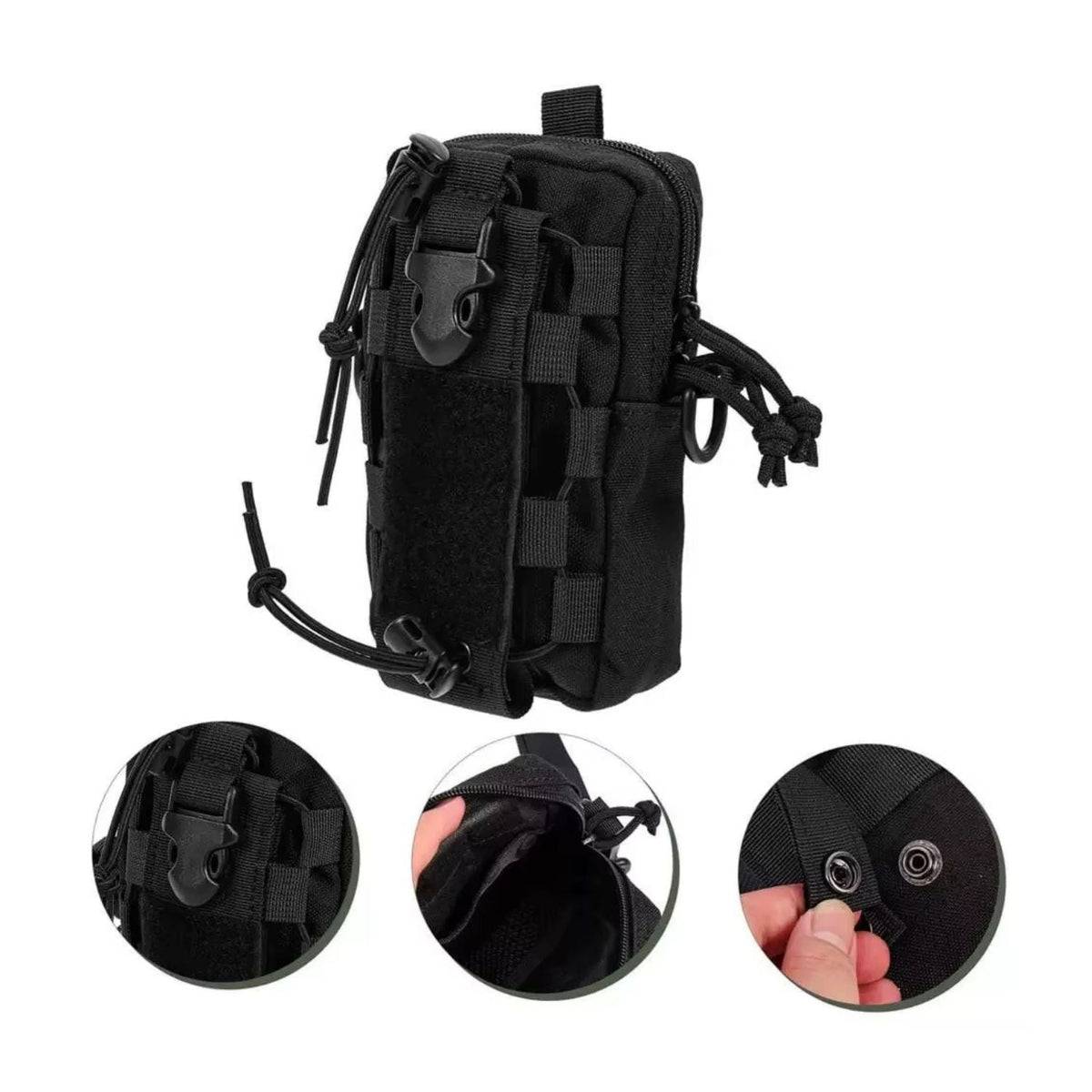 Bolsa táctica de hombro con sistema MOLLE, velcro y correa desmontable - foto 3