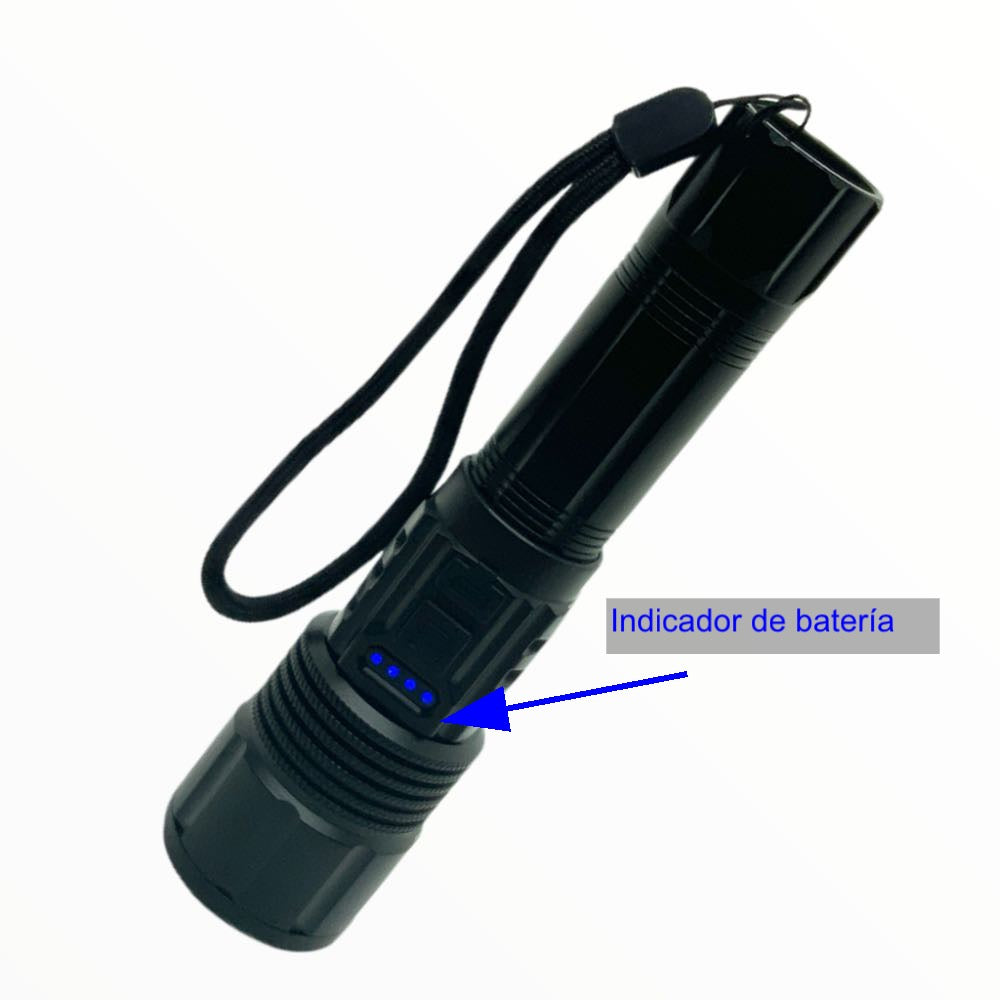Lámpara LED T9 con zoom, 3 pasos y luz lateral COB de 2 pasos DT442 - foto 2