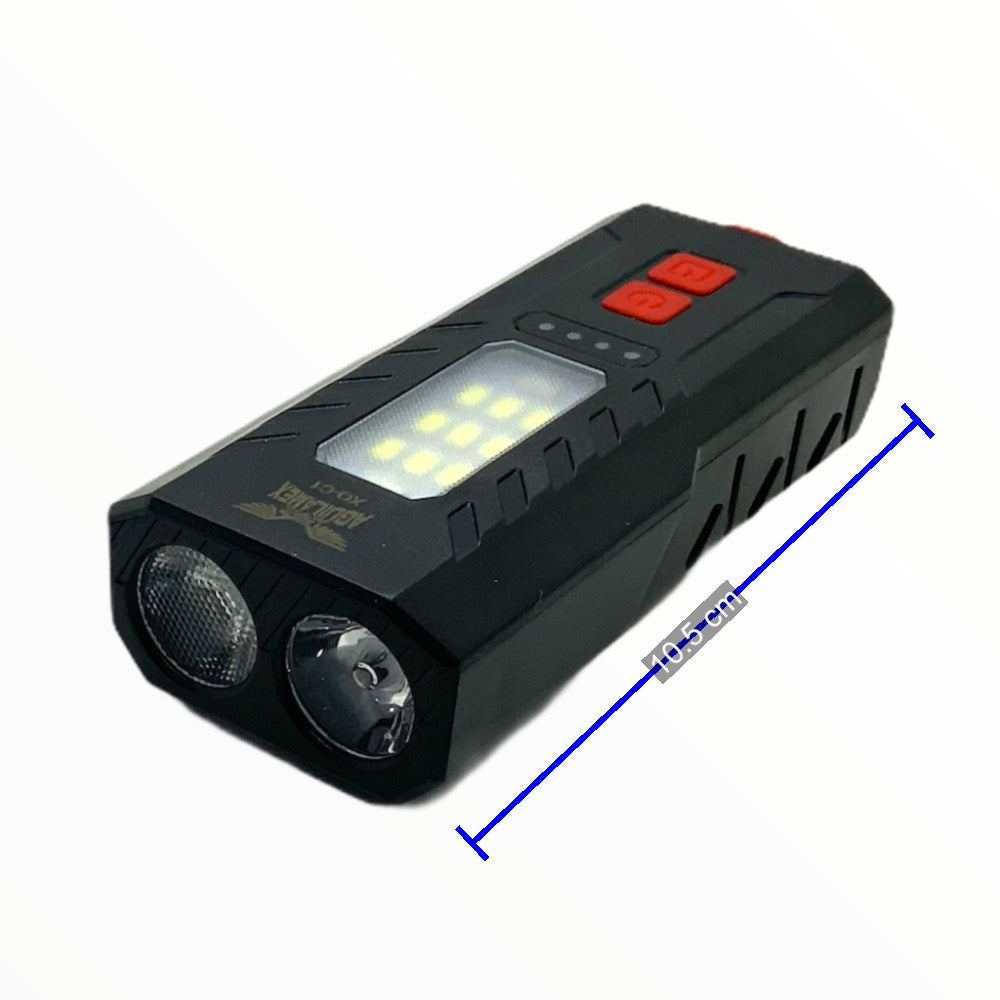 Luz delantera recargable para bicicleta con COB lateral y efecto patrulla - foto 5