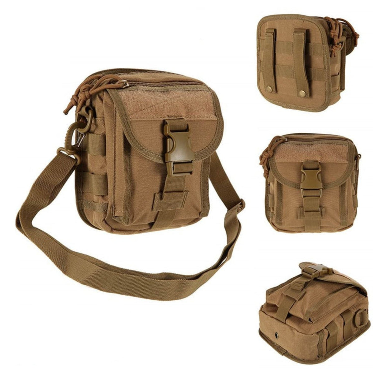 Bolsa táctica cruzada MOLLE de nylon 600D con 5 compartimentos - foto 3