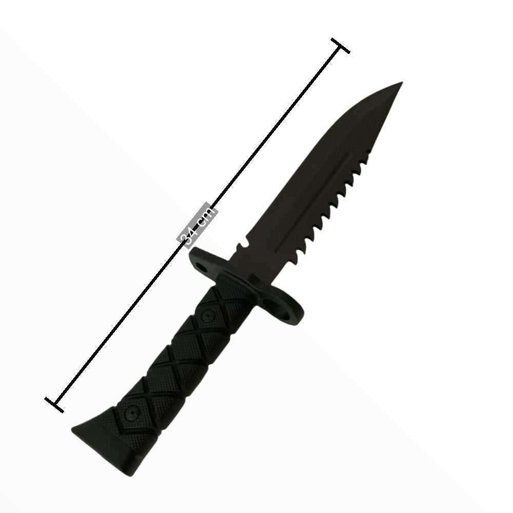 Cuchillo largo estilo Rambo con funda y cuchilla aserrada F137 - foto 2