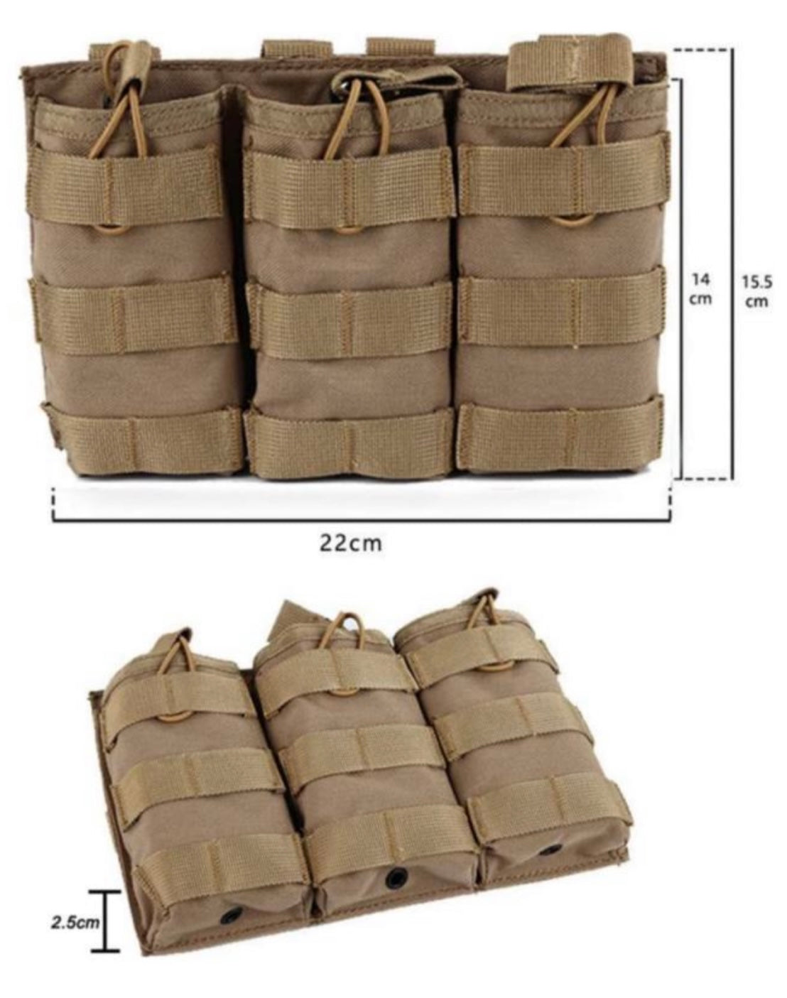 Porta cargador triple con sistema MOLLE, modelo PJ355 - foto 3