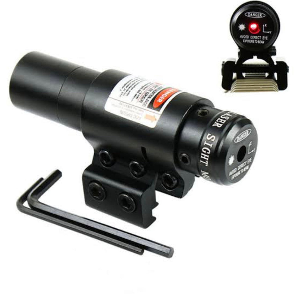 Láser de punto rojo universal con adaptador para riel, modelo JG-8