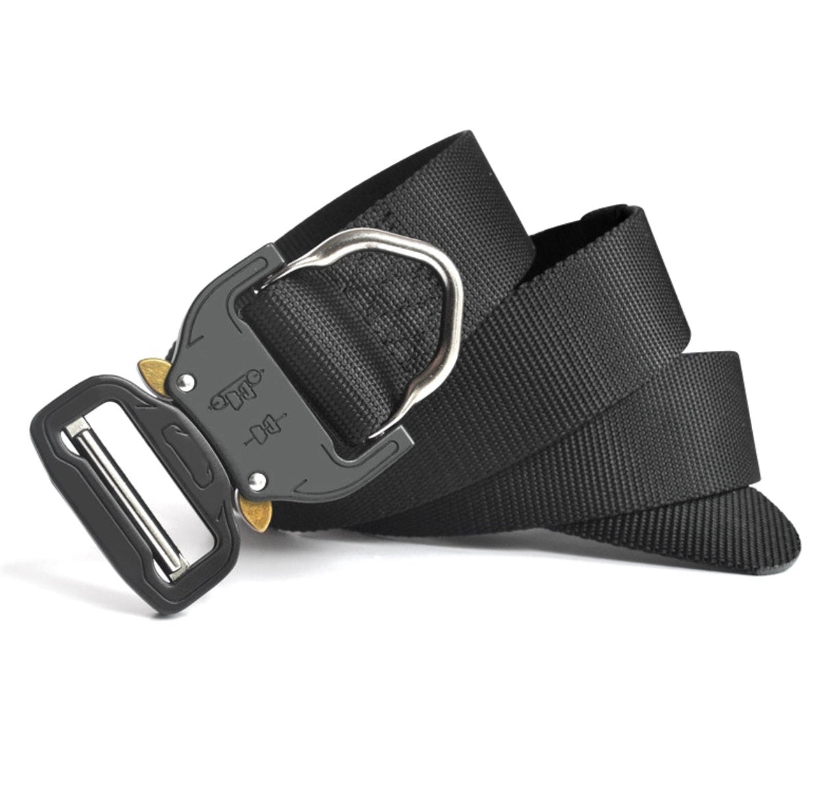 Cinturón táctico negro de hebilla ancha con gancho SZ01