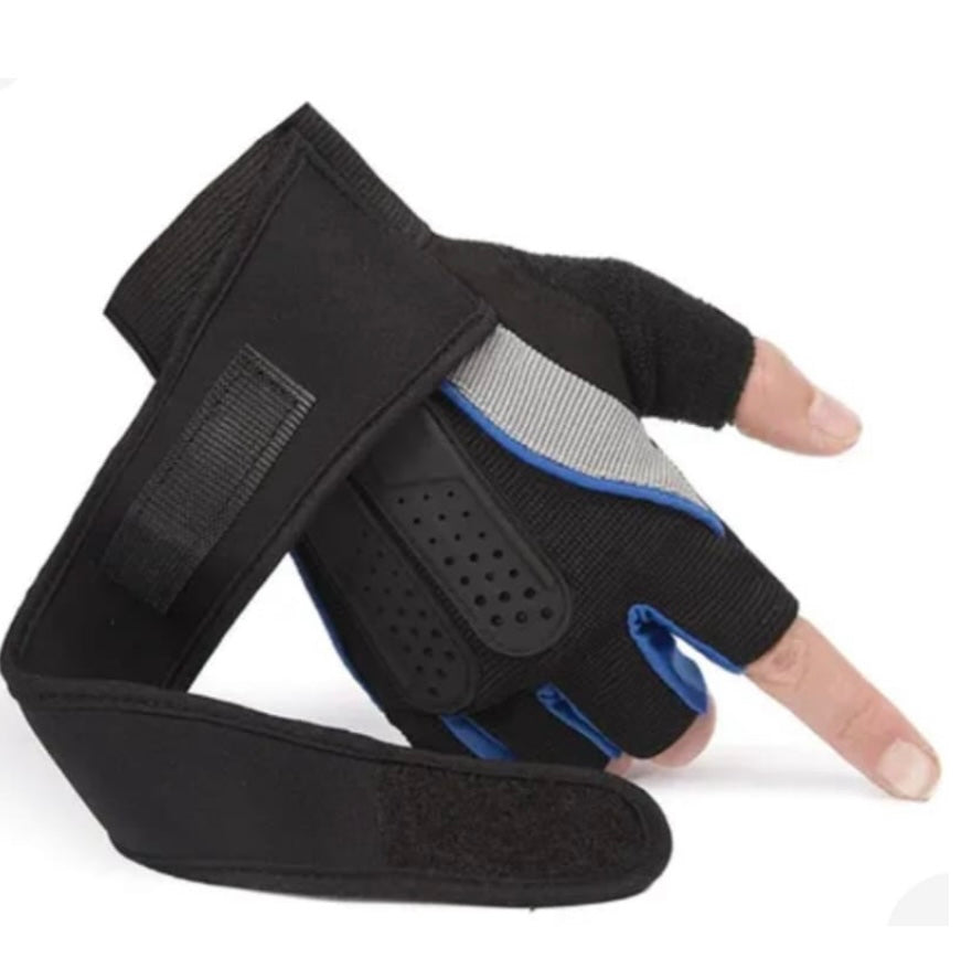 Guantes de medio dedo para uso rudo, negro y naranja GJ901 - foto 2