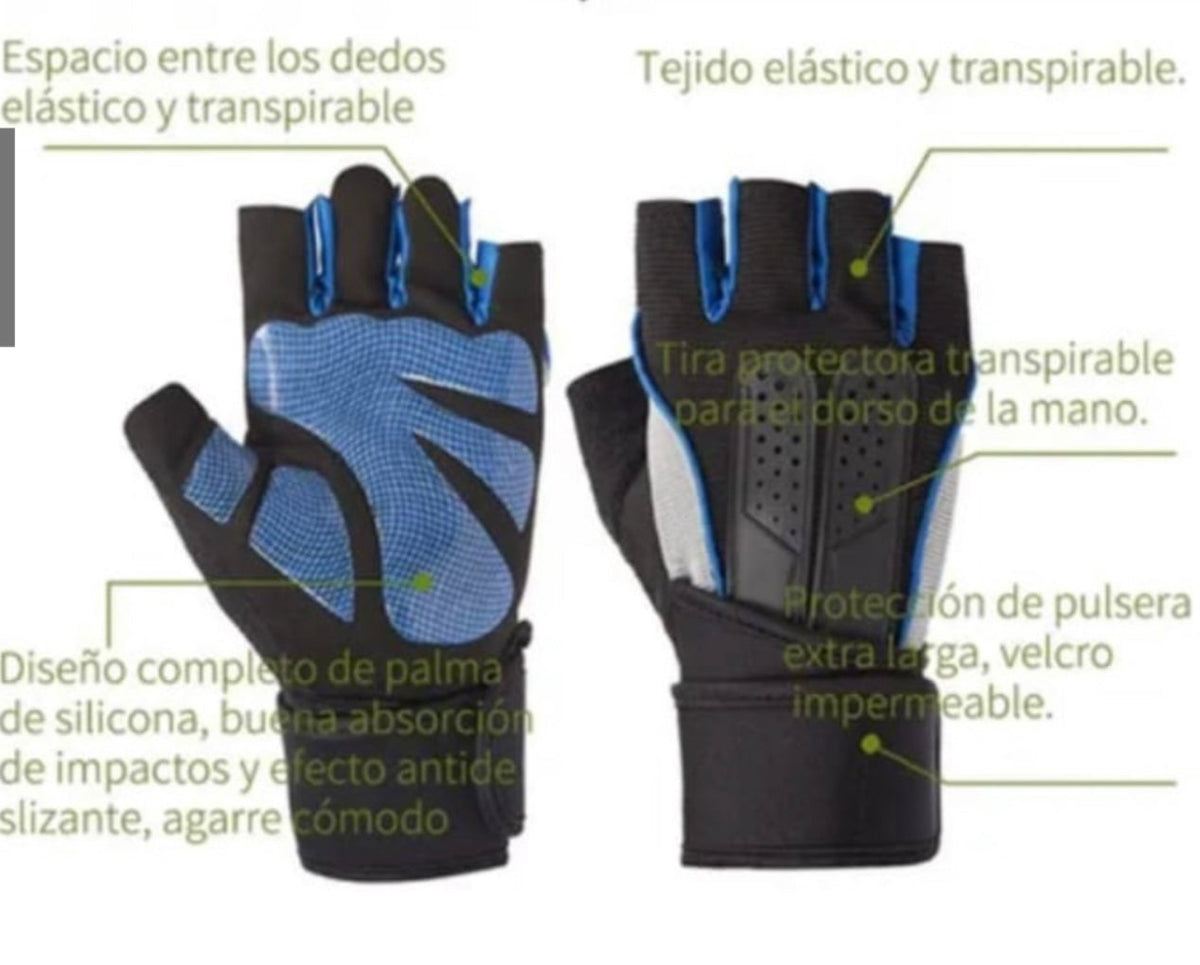 Guantes de medio dedo para uso rudo, negro y naranja GJ901 - foto 3