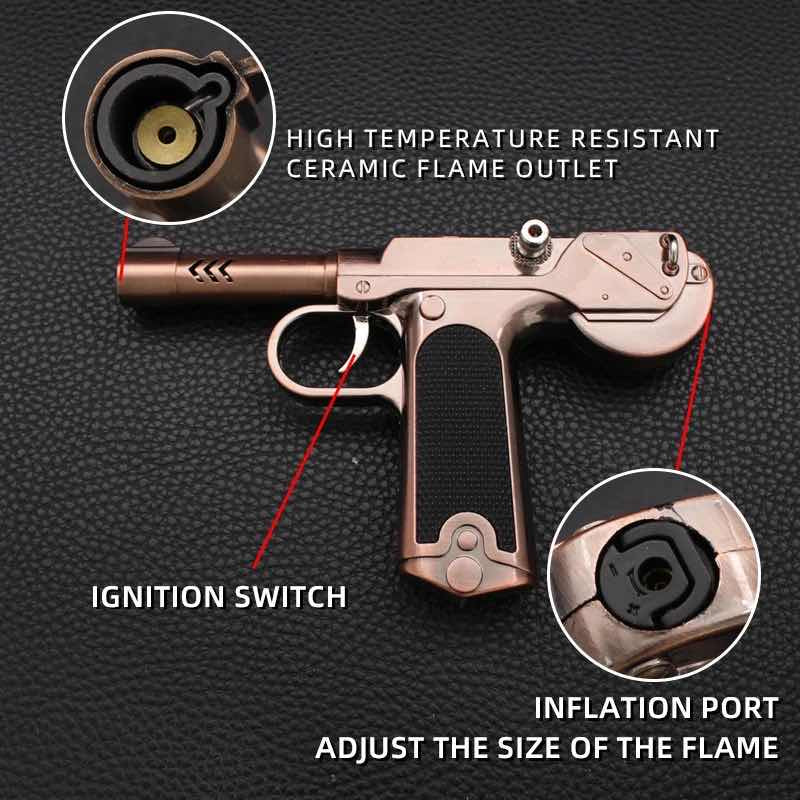 Encendedor de antorcha con forma de pistola, flama turbo - foto 2