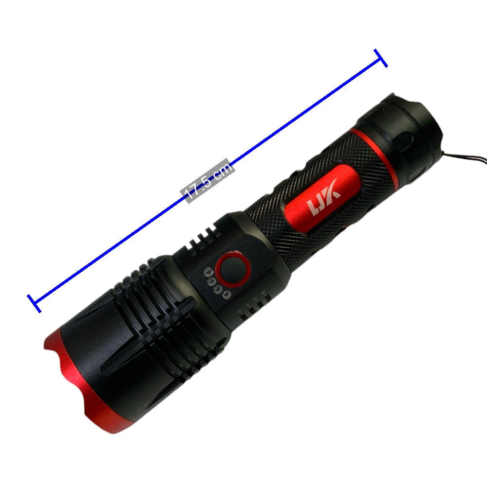 Linterna de 3 pasos con zoom, carga USB y función power bank - foto 2