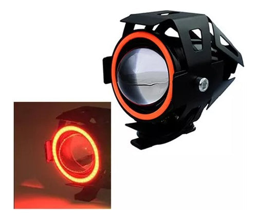 Faro auxiliar LED para moto con lupa y ojo de ángel MTC027