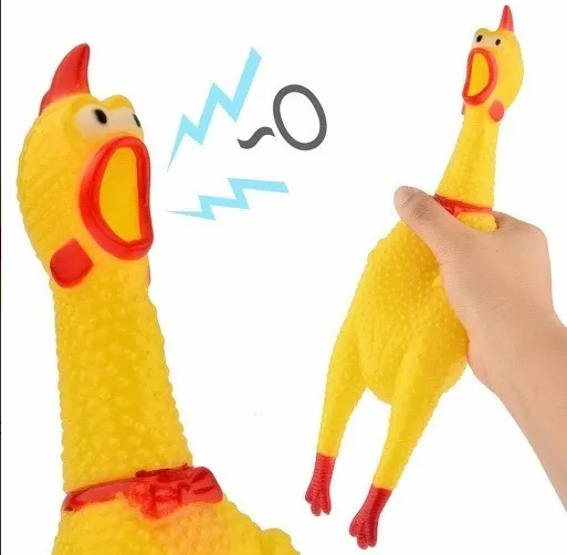 Pollo chillón de juguete de 16 cm que suena al apretarlo J10