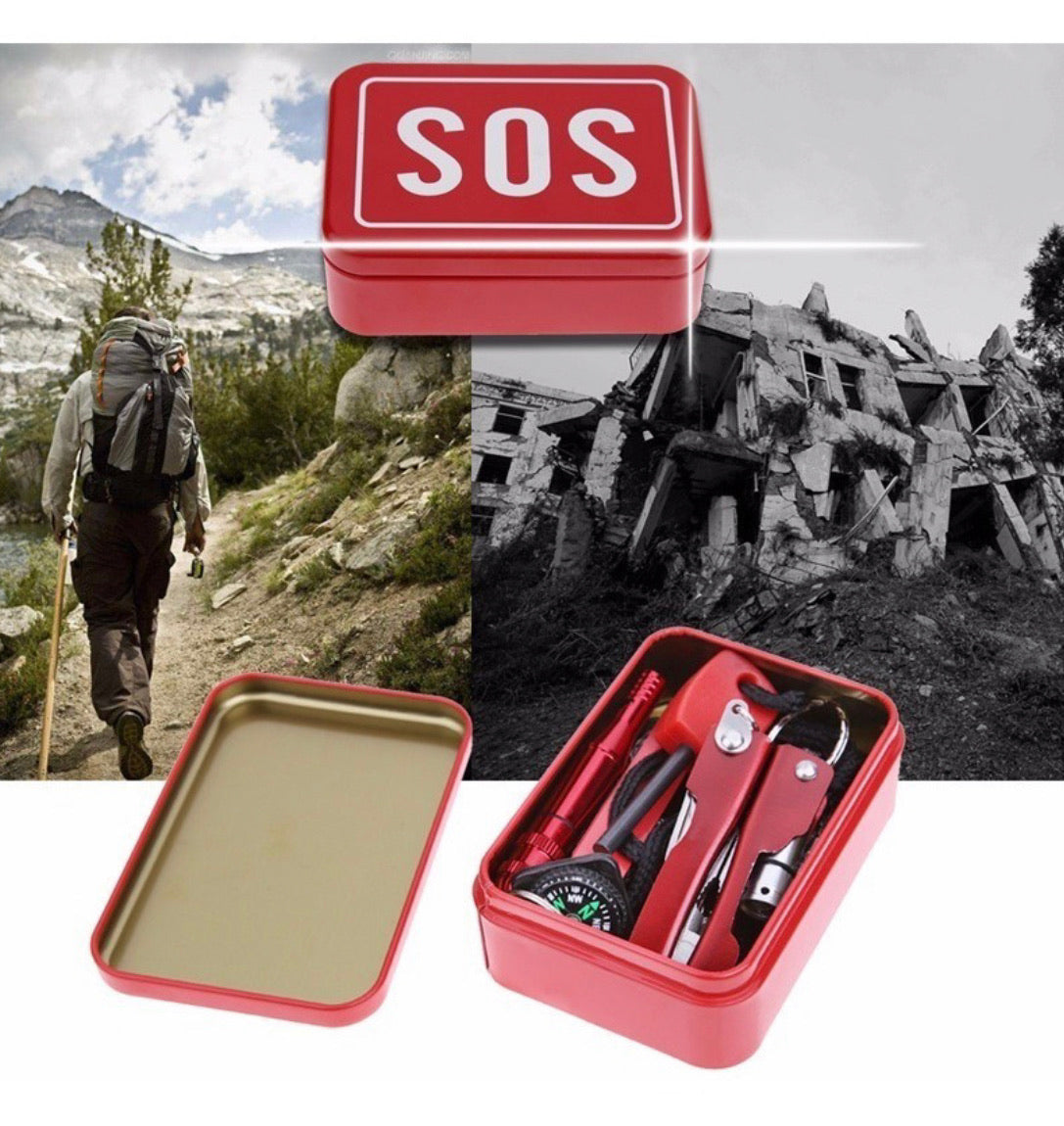 Kit de supervivencia SOS en caja compacta con silbato y brújula JFSOS - foto 2