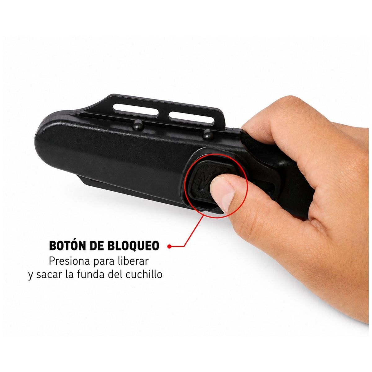 Cuchillo de hoja fija 17 cm con funda rígida y rompecristales (JF1019) - foto 4