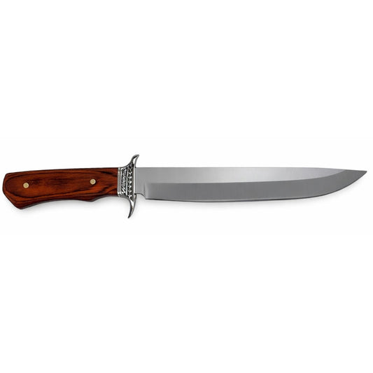 Cuchillo Bowie de 39.5 cm para supervivencia con funda y guarda metálica