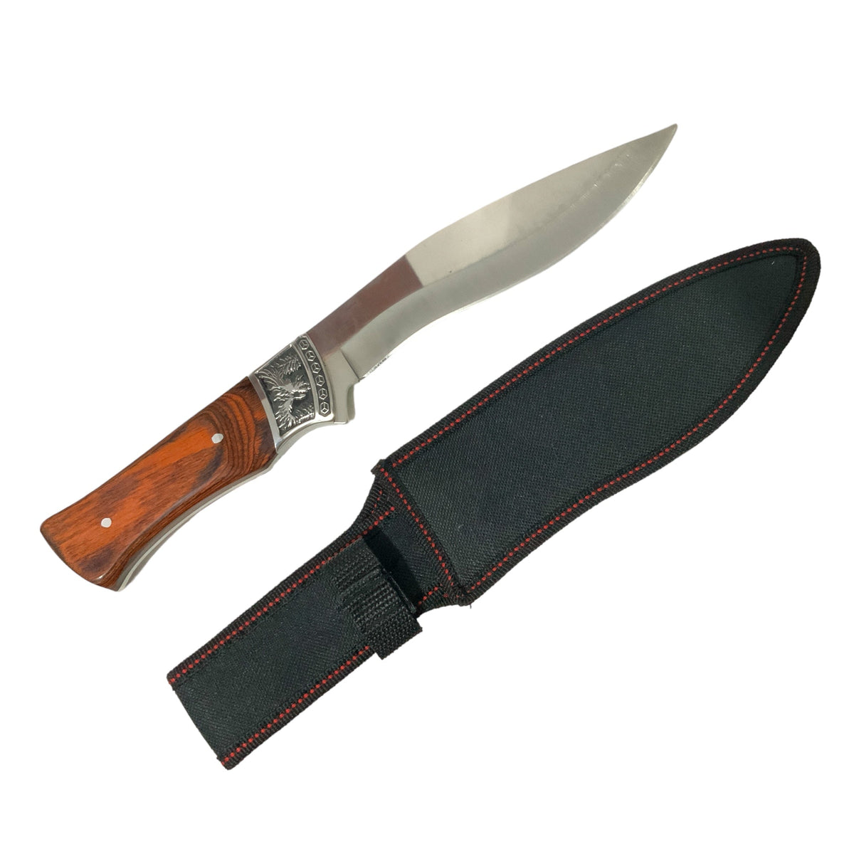 Cuchillo largo de hoja curva con funda, modelo JF304