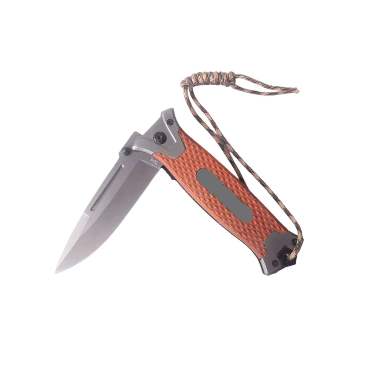 Navaja táctica con paracord y clip, hoja de acero inoxidable de 22 cm - foto 2