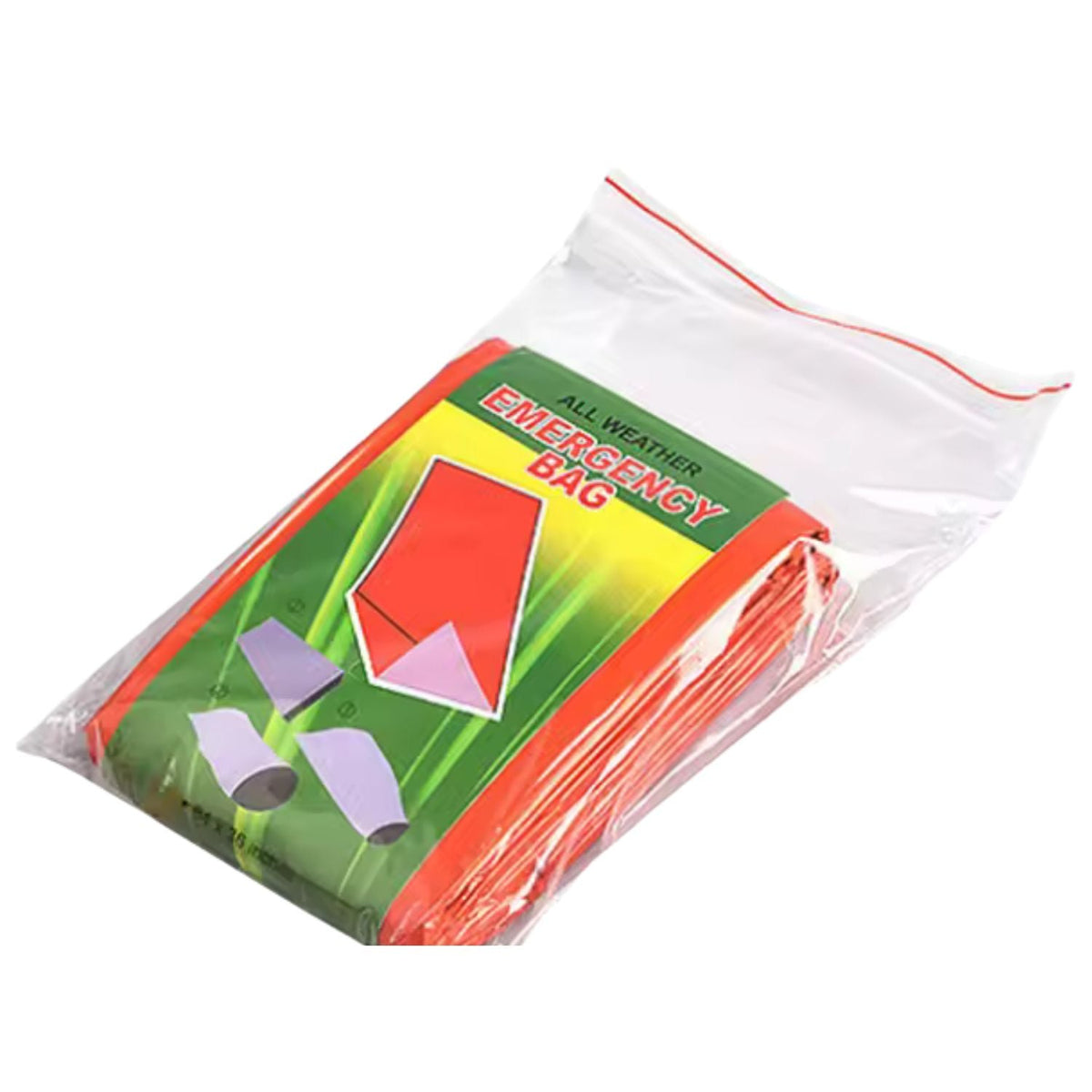 Manta térmica de emergencia tipo saco, naranja, 213 x 91 cm