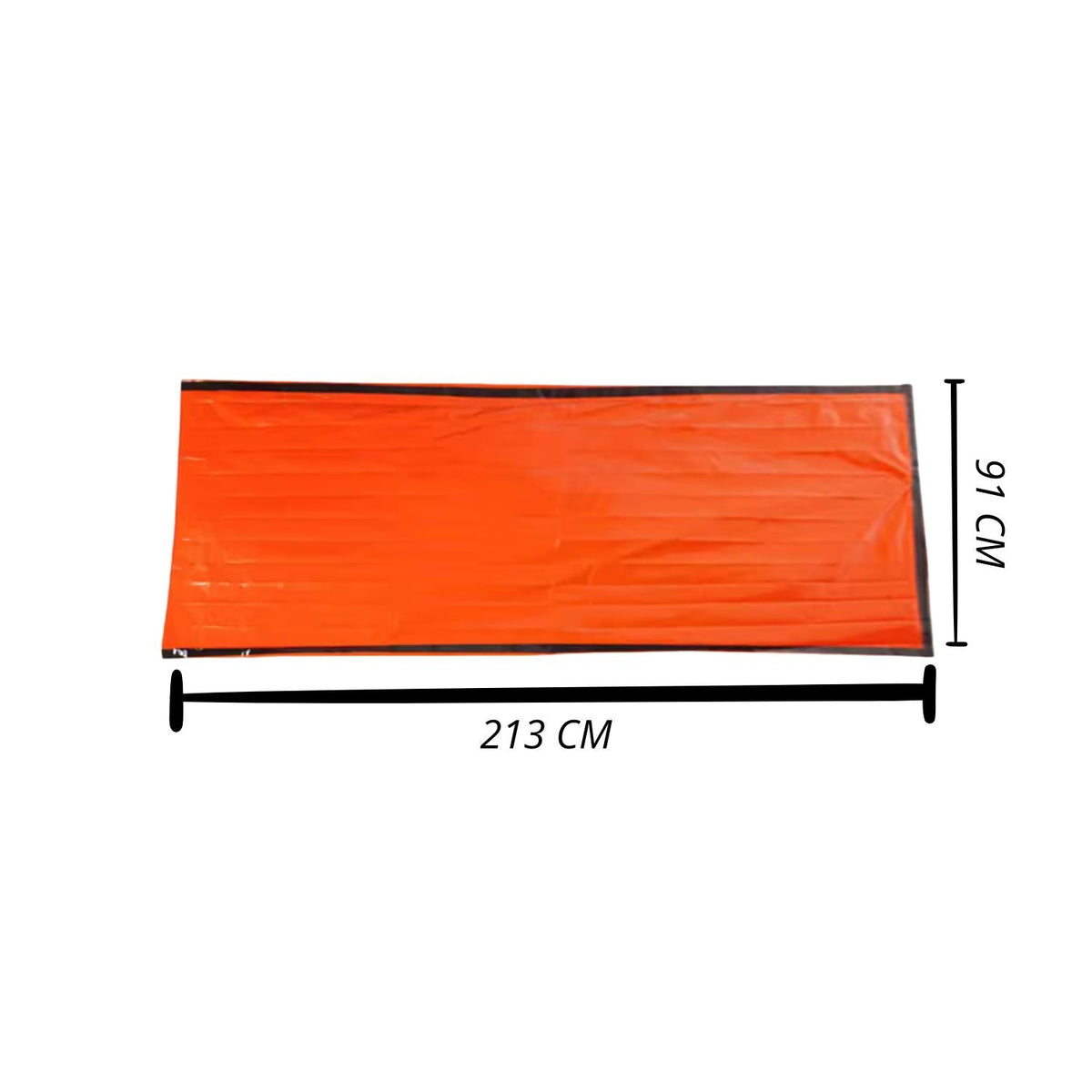Manta térmica de emergencia tipo saco, naranja, 213 x 91 cm - foto 2