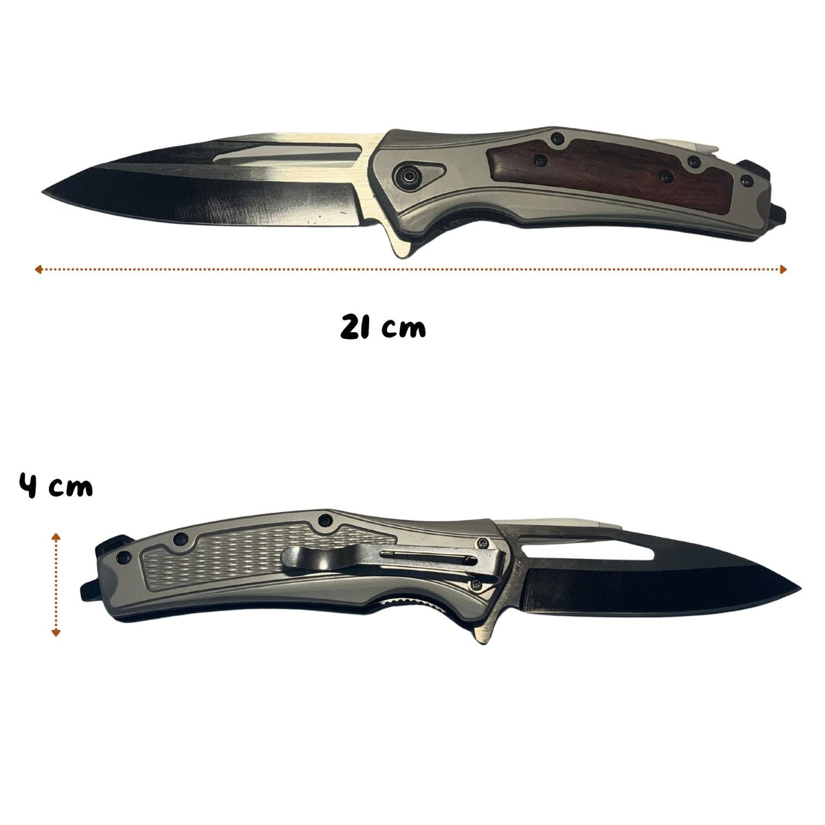 Navaja manual con rompe vidrios, clip y mango antiderrapante JF831 - foto 4