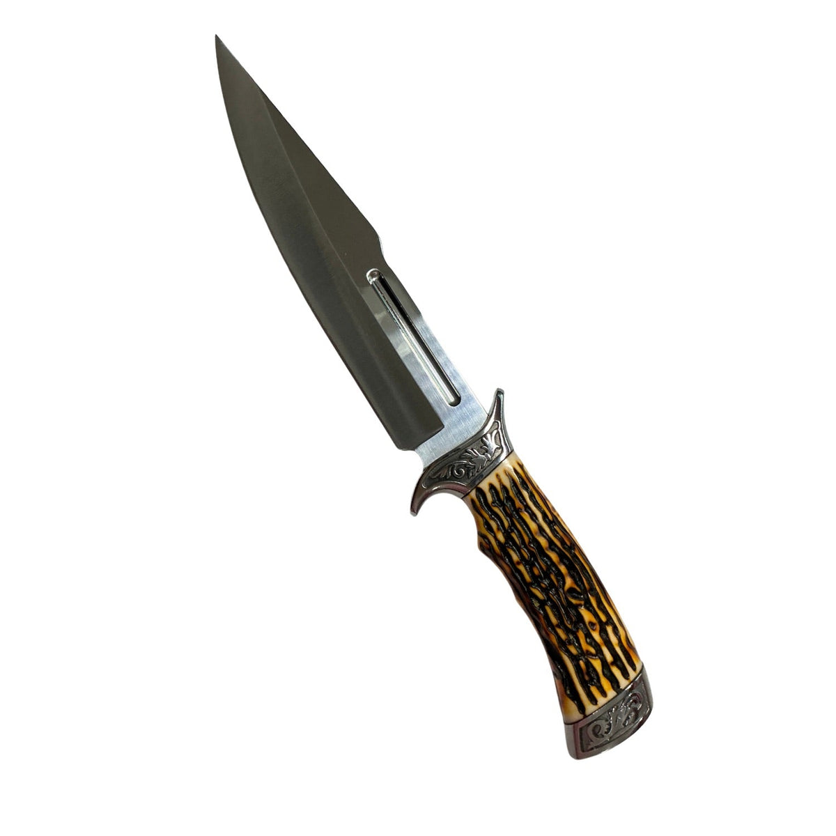 Cuchillo Bowie de acero inoxidable con mango estilo asta de ciervo