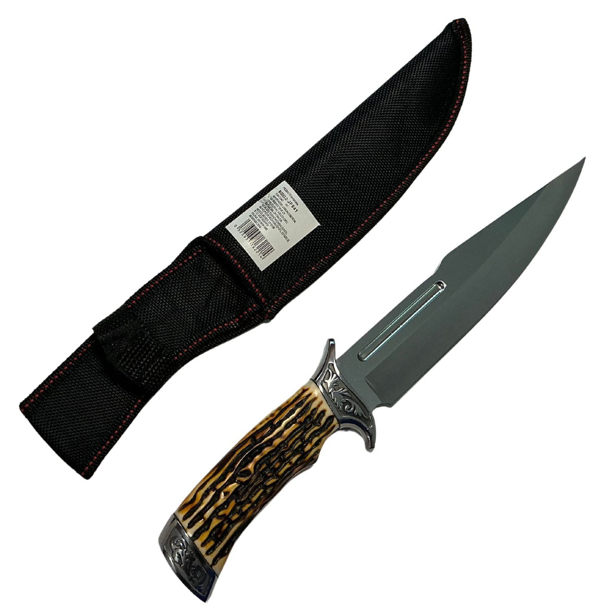 Cuchillo Bowie de acero inoxidable con mango estilo asta de ciervo - foto 3