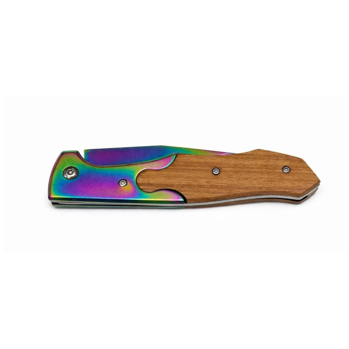 Navaja plegable tornasol con mango con inserto tipo madera, 19 cm abierta - foto 2
