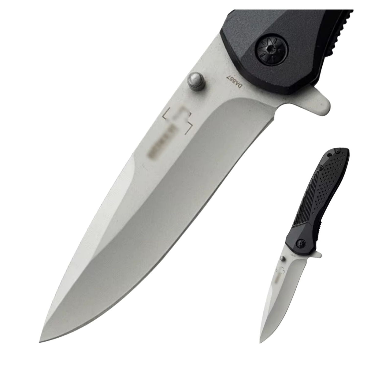 Navaja plegable táctica de acero inoxidable con clip, hoja drop point - foto 3