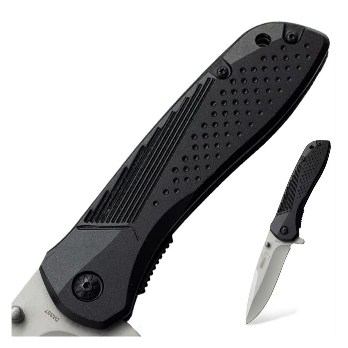 Navaja plegable táctica de acero inoxidable con clip, hoja drop point - foto 4