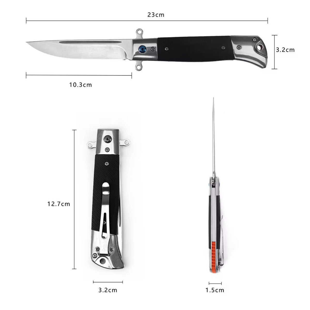 Navaja plegable de apertura asistida con mango de fibra de carbono y liner lock - foto 3