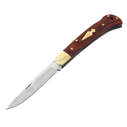 Navaja plegable clásica de 20 cm con mango tipo madera