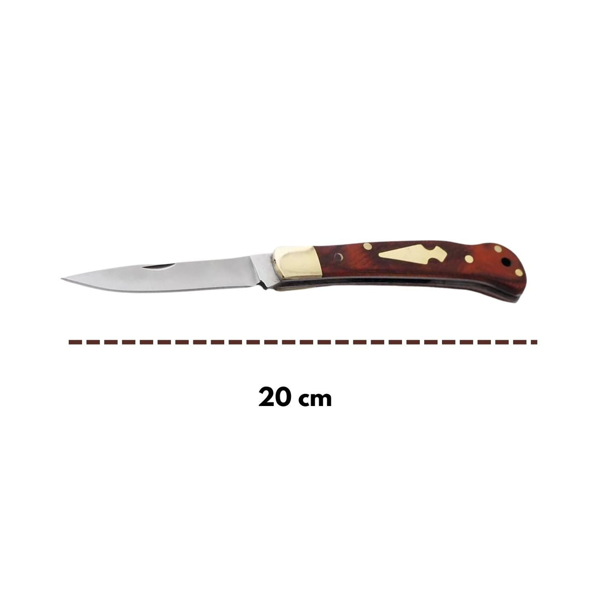 Navaja plegable clásica de 20 cm con mango tipo madera - foto 3