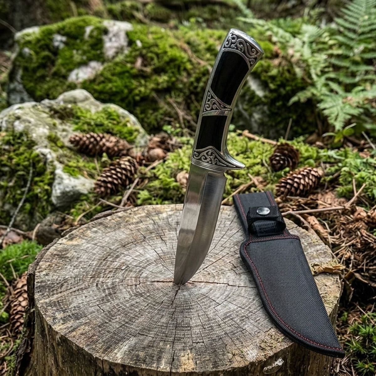 Cuchillo de campo con funda de nylon y mango ergonómico para camping - foto 5