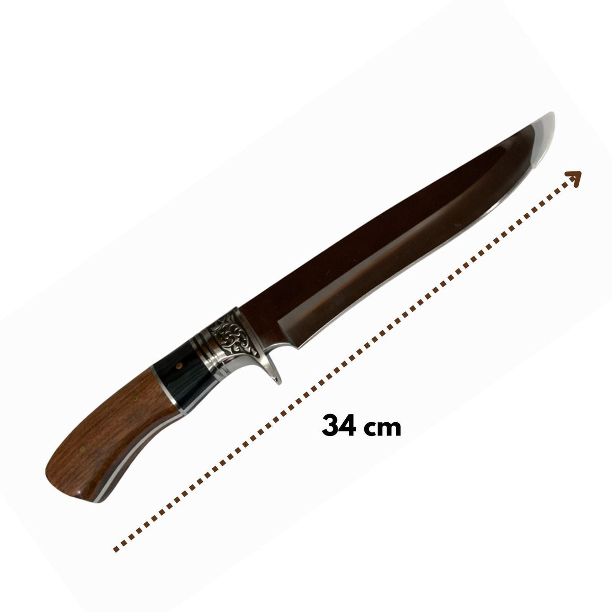 Cuchillo Bowie táctico de hoja fija de 34 cm con funda reforzada - foto 3