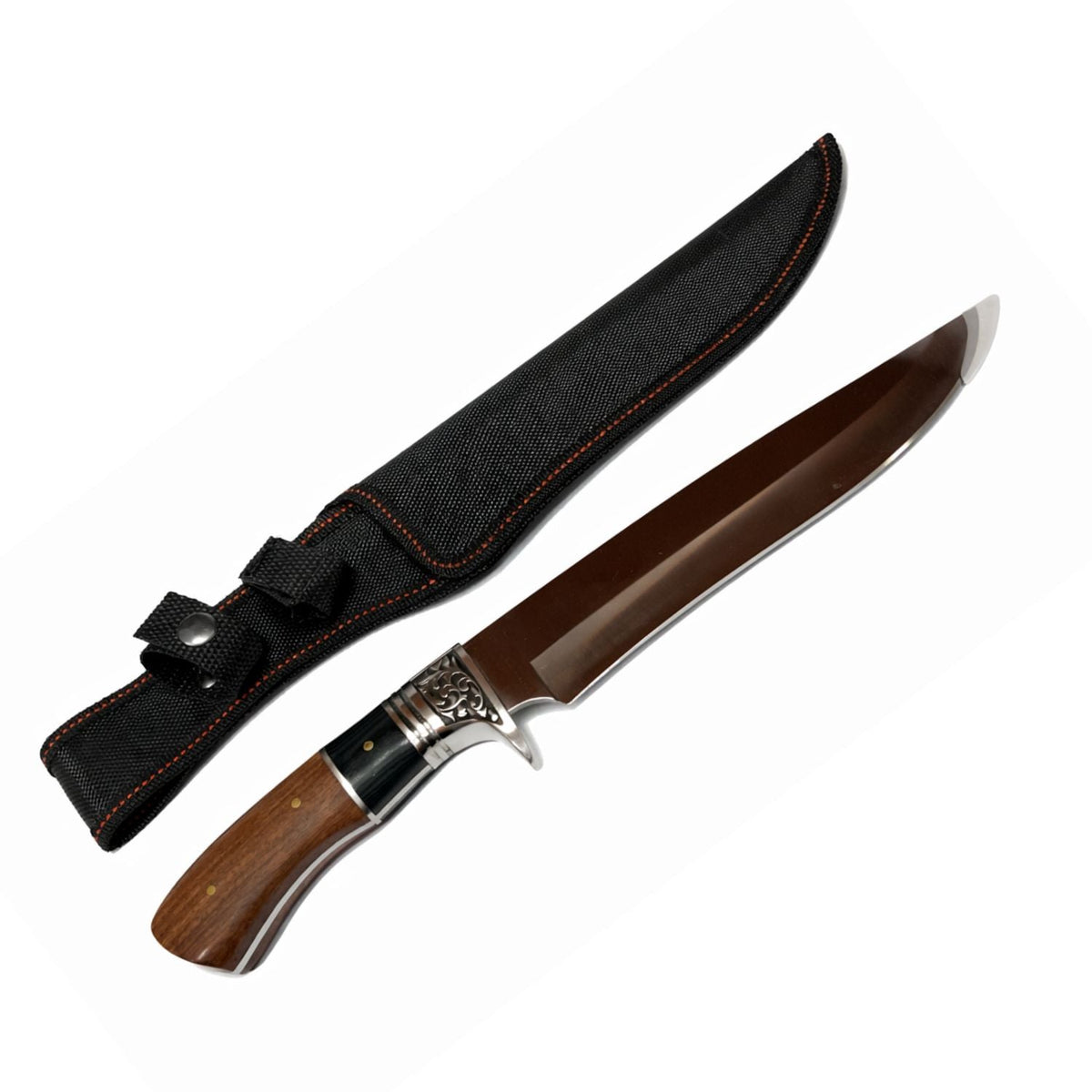 Cuchillo Bowie táctico de hoja fija de 34 cm con funda reforzada - foto 4