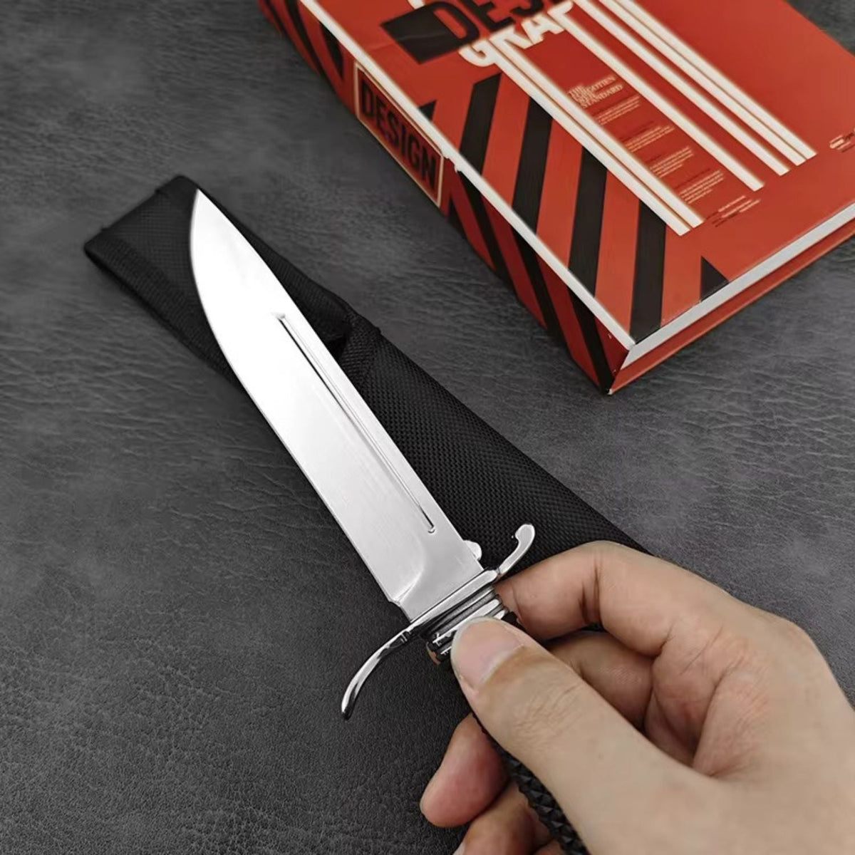Cuchillo compacto de hoja fija con funda, mango antideslizante y protector - foto 3