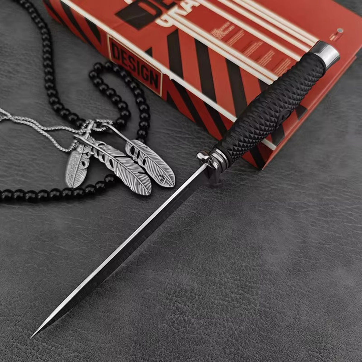Cuchillo compacto de hoja fija con funda, mango antideslizante y protector - foto 5
