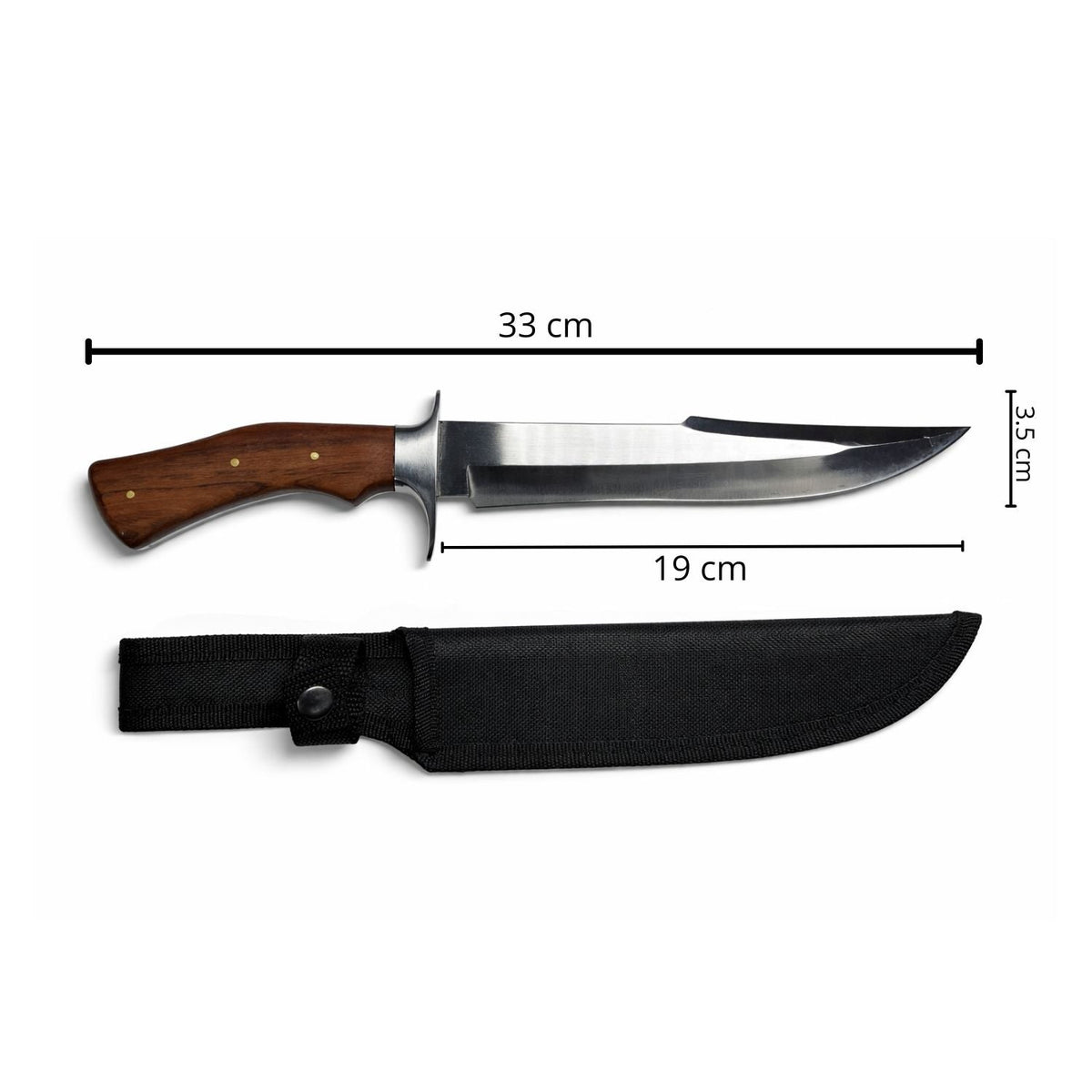 Cuchillo de supervivencia de 34 cm con funda y mango estilo madera - foto 2