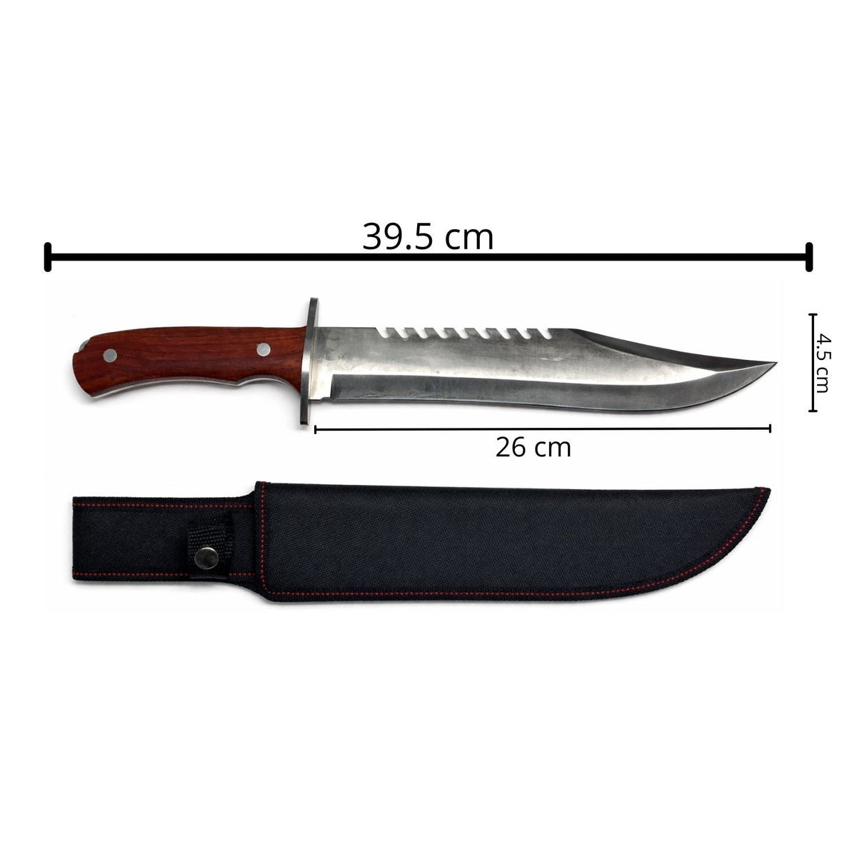 Cuchillo Bowie de 39 cm con filo mixto liso y sierra - foto 4