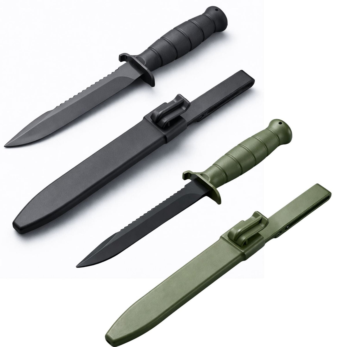 Cuchillo de supervivencia de 30.5 cm con hoja negra y funda con clip - foto 2