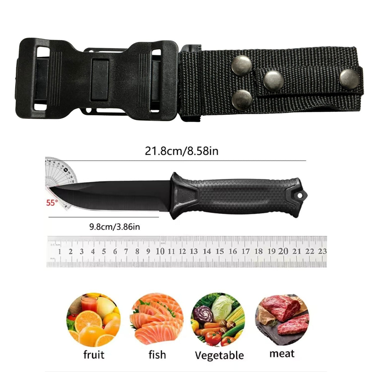 Cuchillo outdoor compacto con funda rígida y soporte para cinturón - foto 2