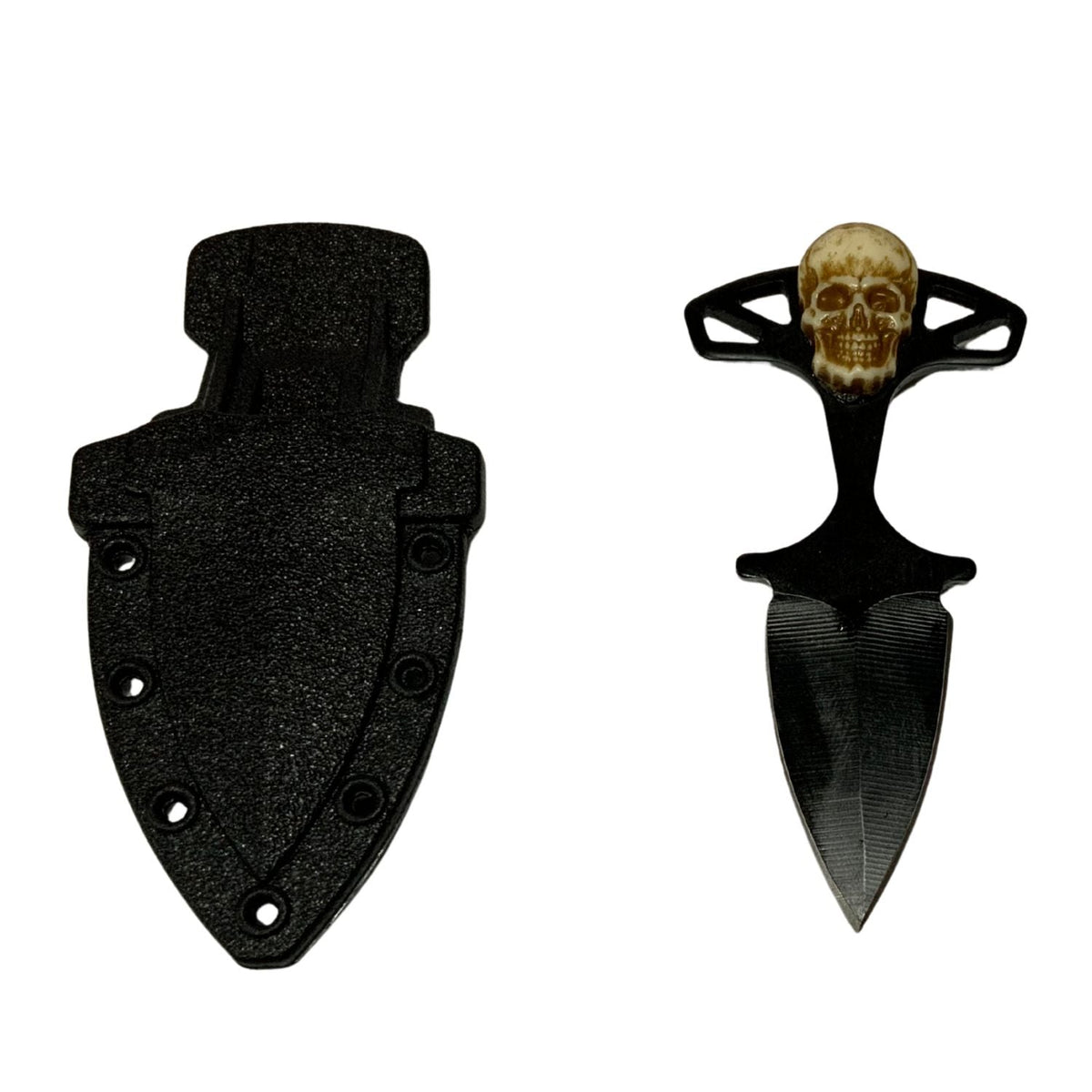 Mini daga de puño con dije de calavera y clip, para colección - foto 2
