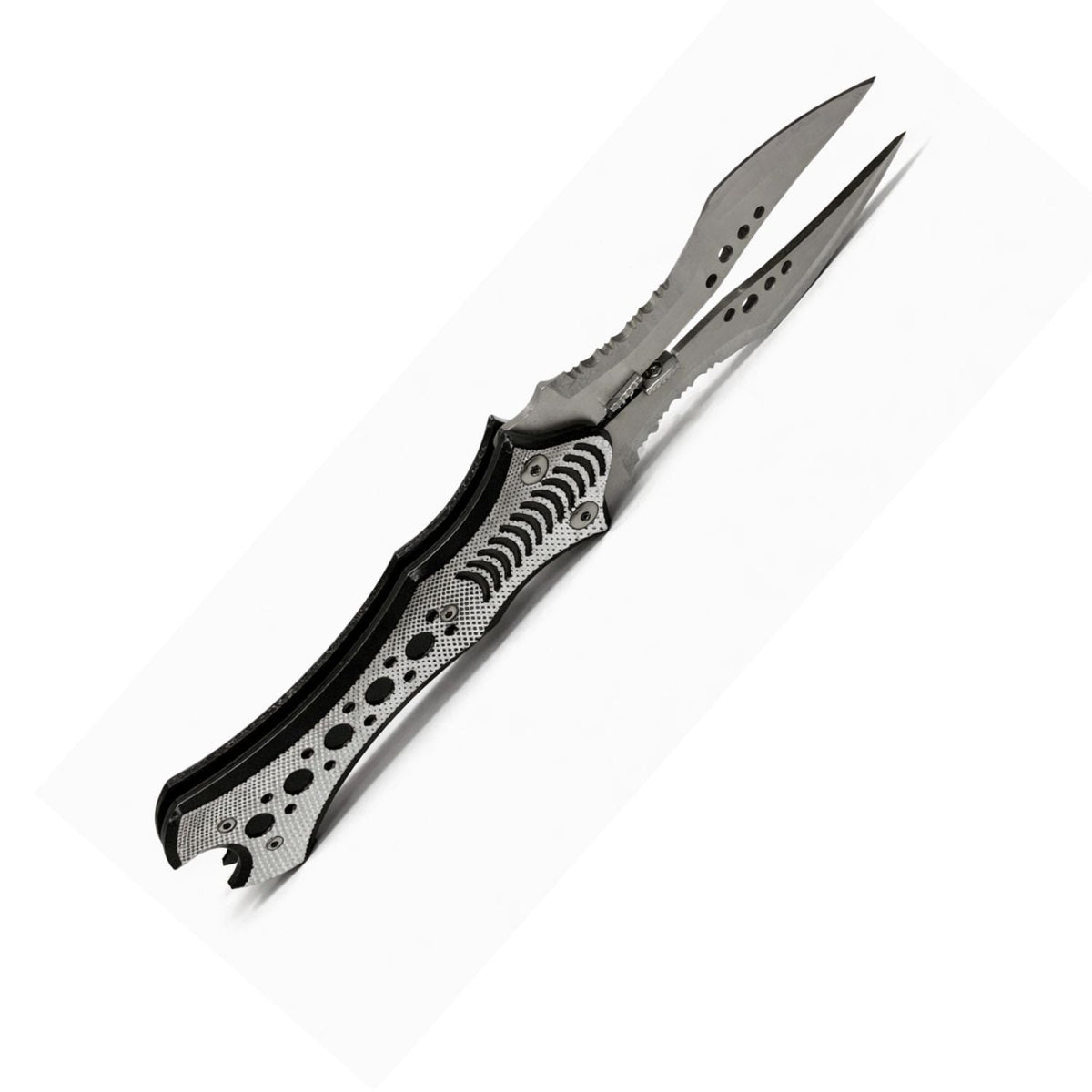 Navaja plegable de doble hoja con clip y mango antideslizante, 13 cm cerrada - foto 3