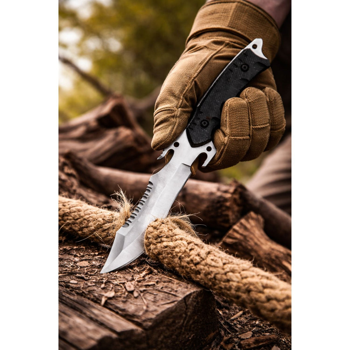 Cuchillo multifunción con gancho de rescate, sierra y funda - foto 4