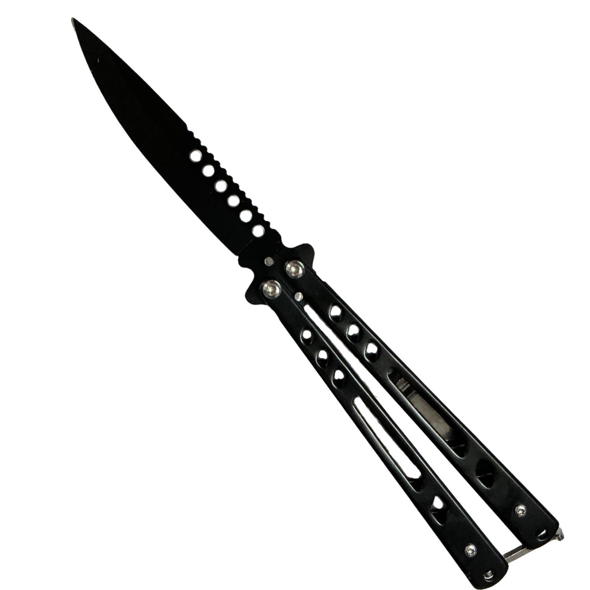 Navaja mariposa (balisong) de acero con cierre de seguridad