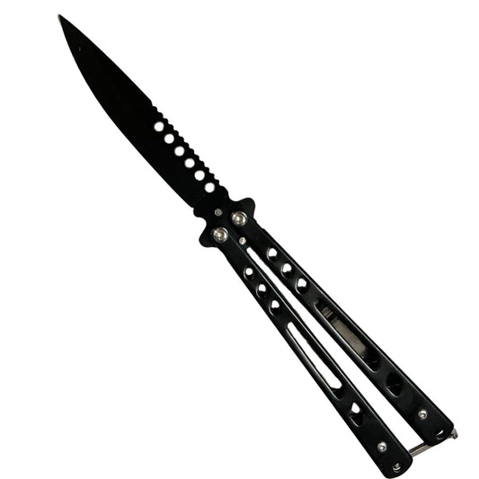 Navaja mariposa (balisong) de acero con cierre de seguridad