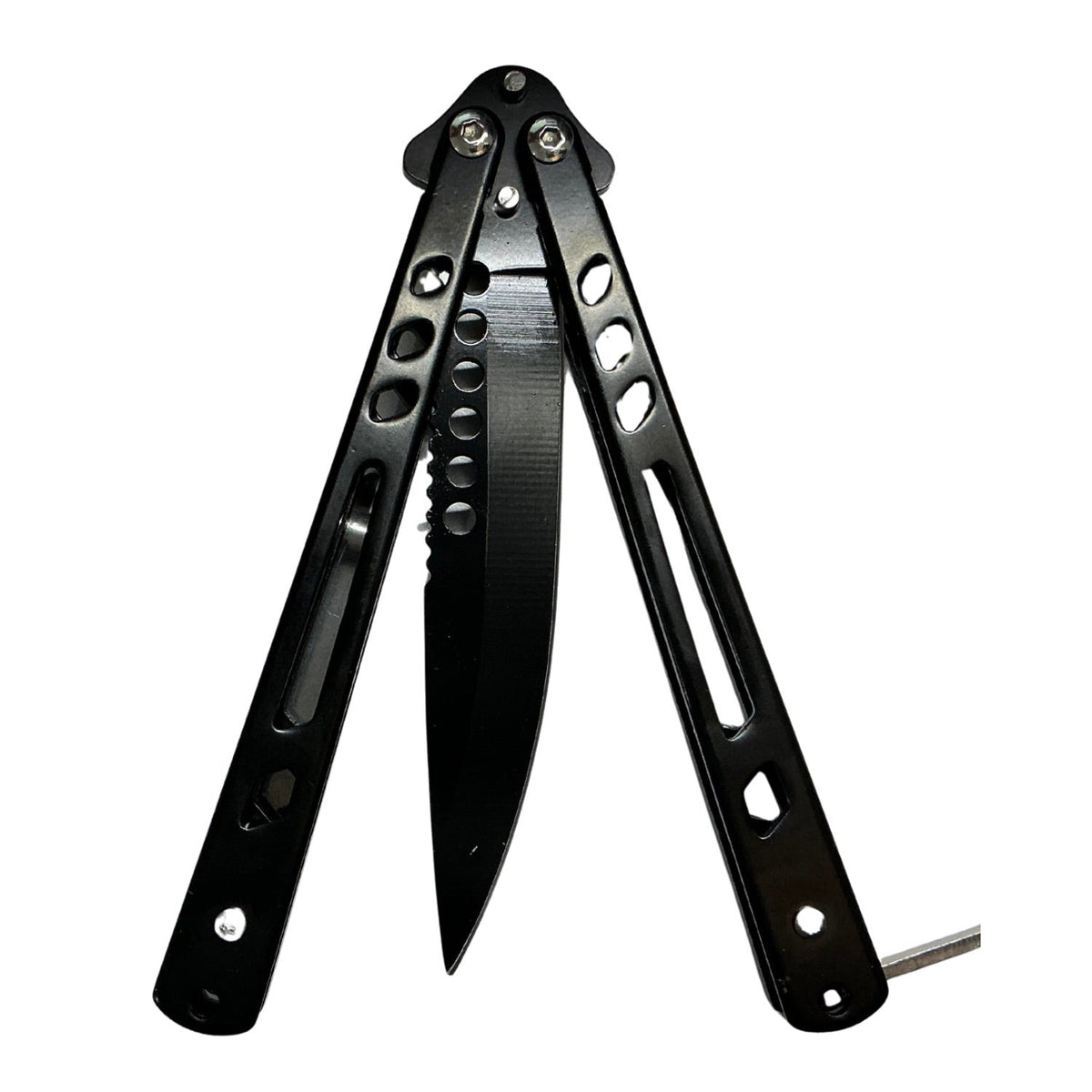Navaja mariposa (balisong) de acero con cierre de seguridad - foto 2