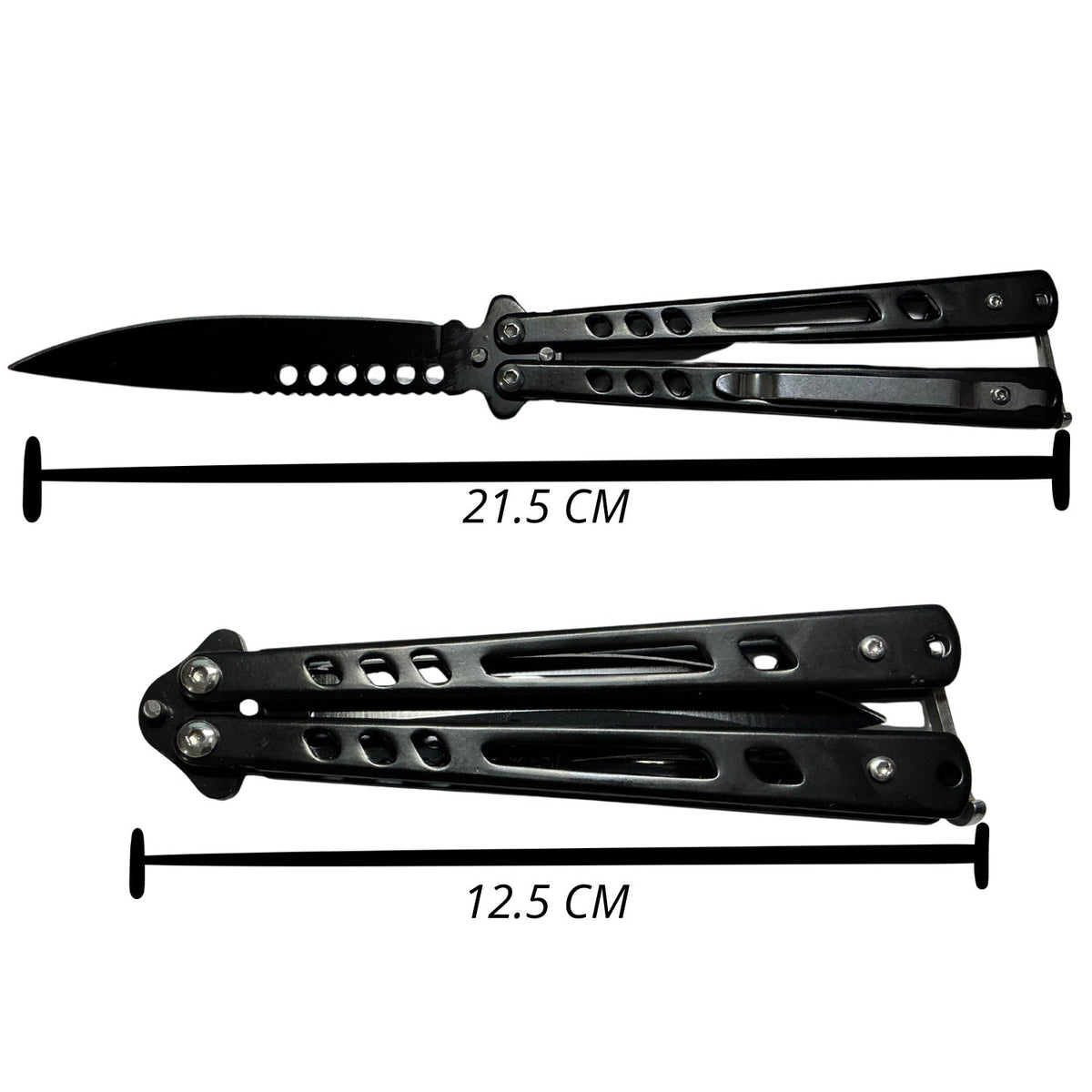 Navaja mariposa (balisong) de acero con cierre de seguridad - foto 3