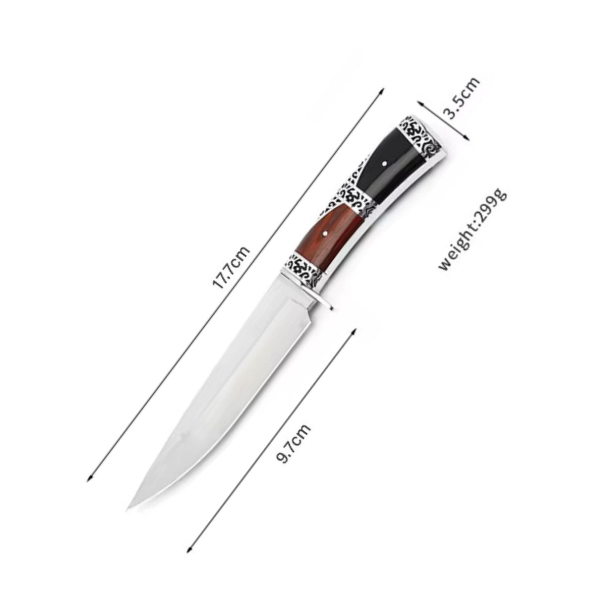 Cuchillo drop point de 17.7 cm con mango de madera bicolor - foto 3