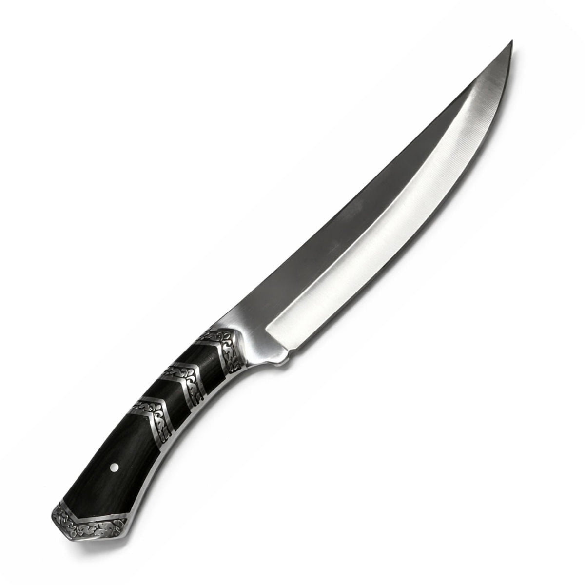 Cuchillo tipo Bowie de hoja larga con funda, 32 cm, para camping