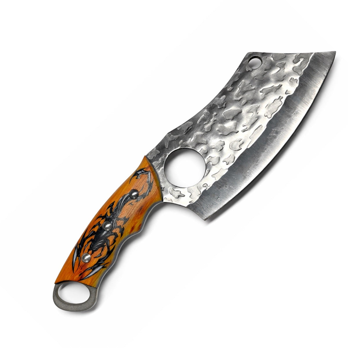 Cuchillo cleaver de hoja ancha con funda, 26 cm para camping