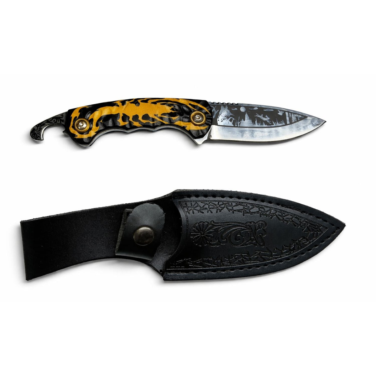 Cuchillo de hoja fija con rompevidrio y cortacinturón, funda incluida - foto 2